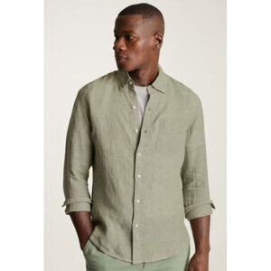 NWT Bonobos Everyday Linen Shirt - Color:  dusty green
